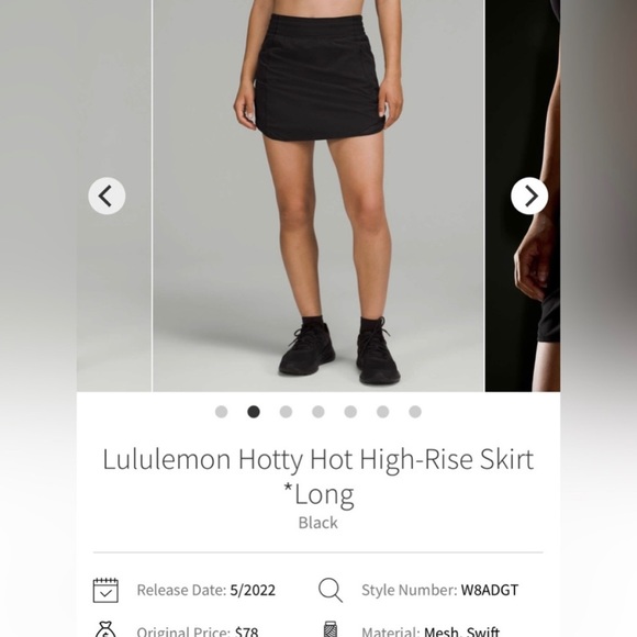 Lululemon Hotty Hot HR Skirt Long NWT Black High Rise - Picture 6 of 7